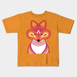 Fox with purple background Kids T-Shirt